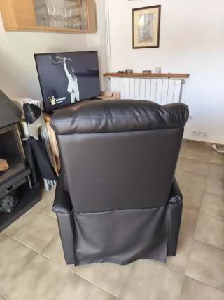 Sillón reclinable eléctrico de piel