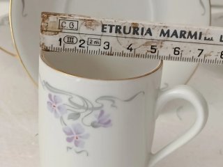 Servizio 6 tazzine caffè porcellana oro