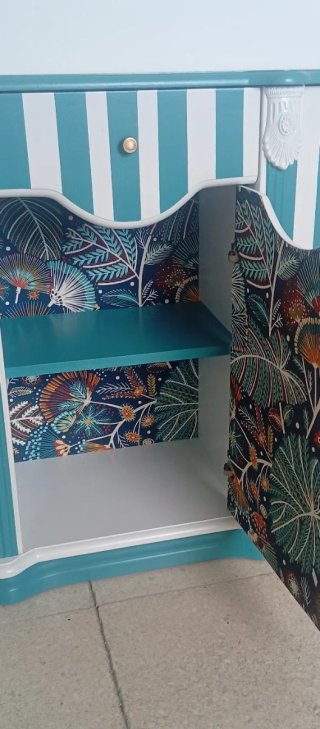 Mueble de entrada restaurado madera