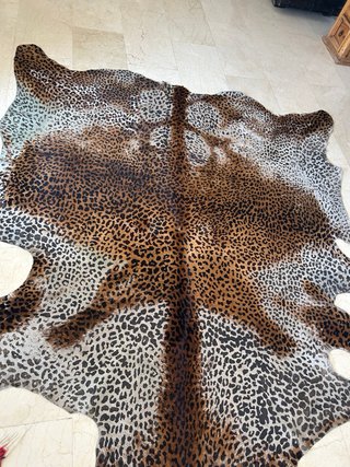 Alfombra Piel Vaca Estampado Leopardo Grande