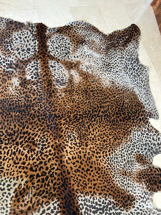 Alfombra Piel Vaca Estampado Leopardo Grande