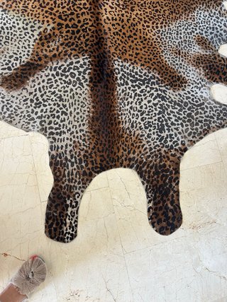 Alfombra Piel Vaca Estampado Leopardo Grande
