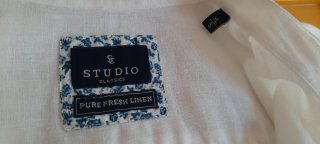 Camisa Lino Blanca STUDIO Talla XXL