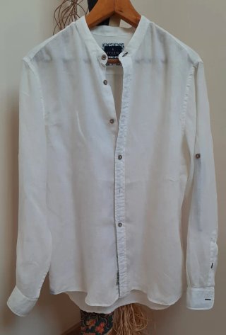 Camisa Lino Blanca STUDIO Talla XXL