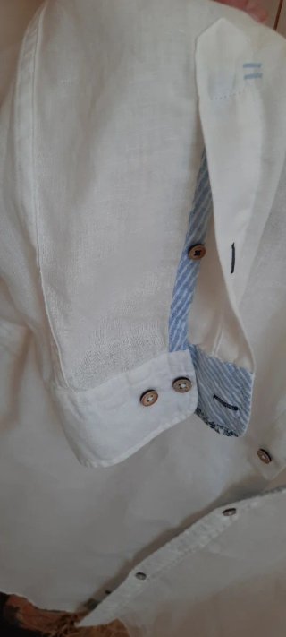 Camisa Lino Blanca STUDIO Talla XXL