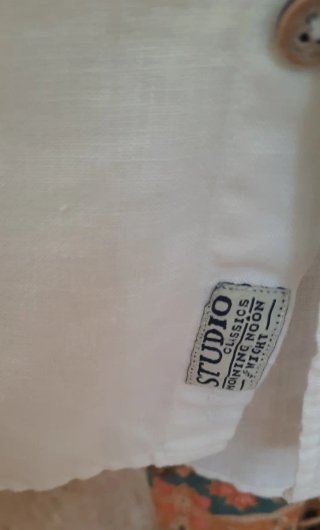 Camisa Lino Blanca STUDIO Talla XXL