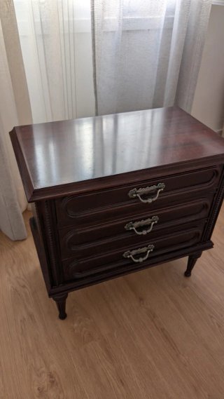 Mesita de noche vintage madera