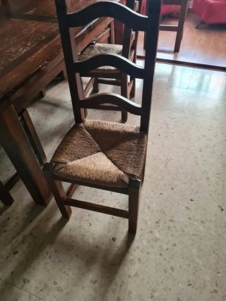 Mesa y 6 Sillas Madera Mexicana Maciza