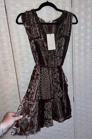 Vestido Zara Patchwork Estampado