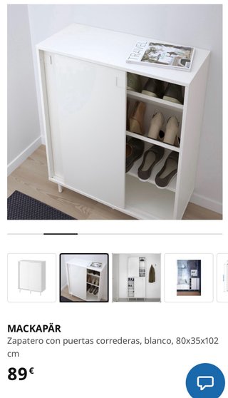 Dos zapateros blancos de Ikea (MACKAPÄR)