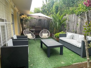 Muebles de jardín de resina grafito con cojines