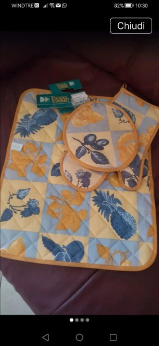 Set 2 Tovagliette presina e guanto
