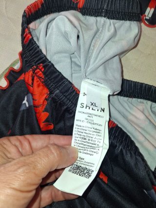 Pijama Verano Tirantes Negro Rojo Labios