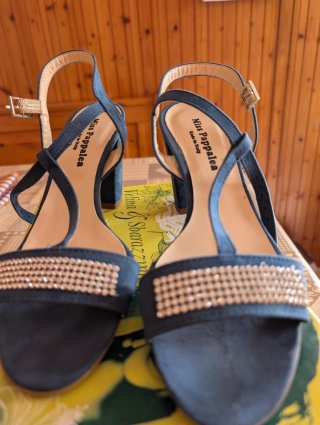 Sandali Pappalardo blu con strass