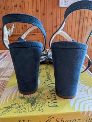 Sandali Pappalardo blu con strass