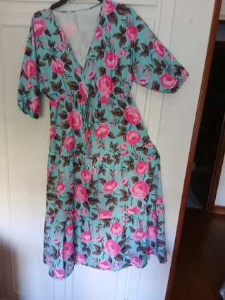 Vestido largo estampado flores