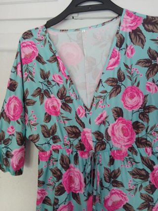 Vestido largo estampado flores