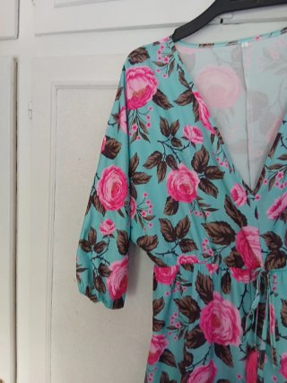 Vestido largo estampado flores