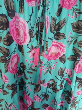 Vestido largo estampado flores