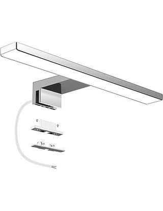 Aourow Lámpara de Espejo Baño LED 5W 230V 500lm -a Prueba de Agua IP44 30cm -3 en 1 -Fije en el Espejo +en el Gabinete+en la Pared -