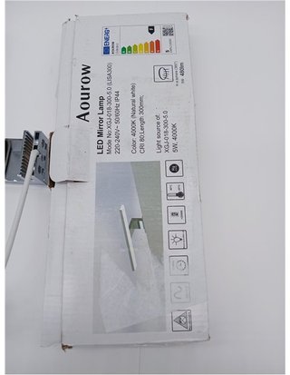 Aourow Lámpara de Espejo Baño LED 5W 230V 500lm -a Prueba de Agua IP44 30cm -3 en 1 -Fije en el Espejo +en el Gabinete+en la Pared -