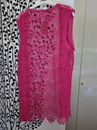 Copricostume gilet uncinetto fucsia taglia unica
