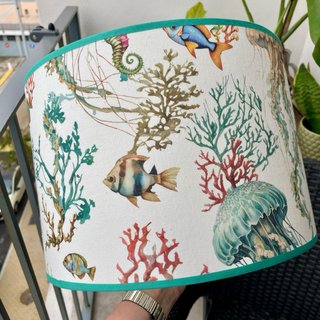 Lote 2 Pantallas Tela con estampado marino