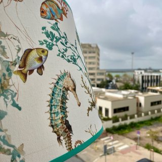 Lote 2 Pantallas Tela con estampado marino
