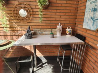 Mesa Barra Cocina Metal Madera