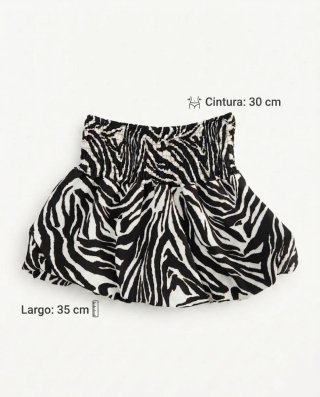 Falda Pantalón Volante Animal Print Cebra