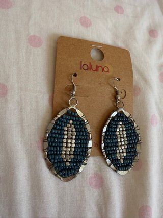 Pendientes Laluna hoja azul y plata