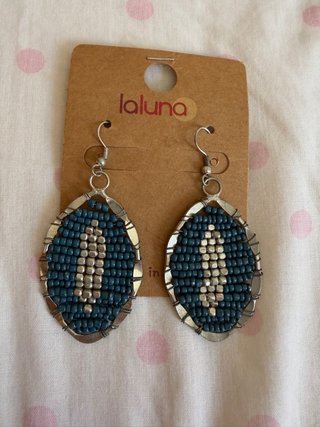 Pendientes Laluna hoja azul y plata