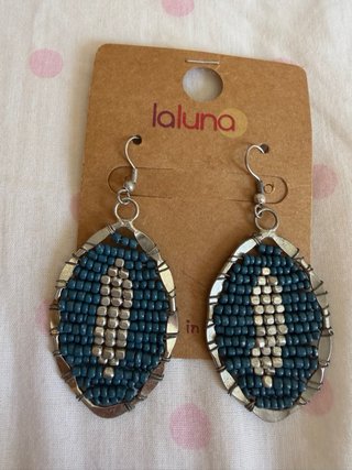 Pendientes Laluna hoja azul y plata