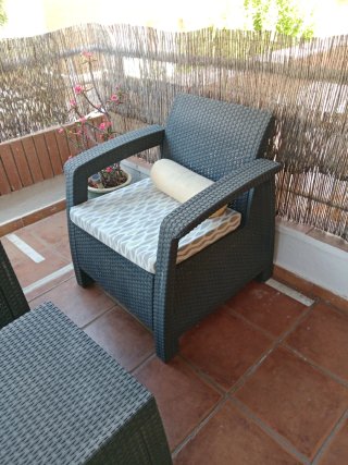 Conjunto Muebles Jardín Ratán Negro