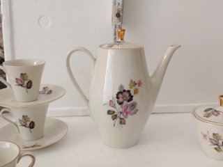 Servizio Tazze Porcellana Fiori Oro