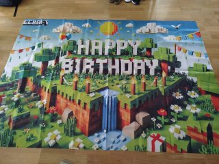 Cartel Minecraft Cumpleaños 2,10x1,50m