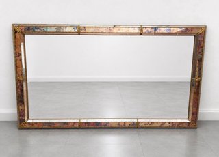 Espejo Rectangular Vintage Dorado Mármol