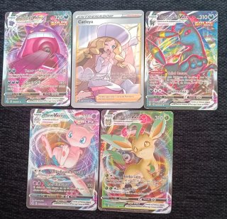 Lote cartas Pokémon VMAX Gengar, Umbreon, Mew, Lea