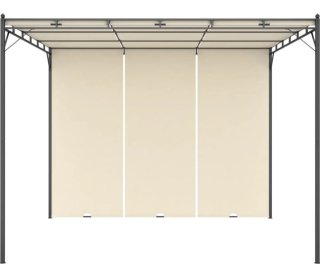 Gazebo beige con teli regolabili