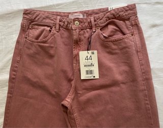 Pantalón vaquero rosa ancho recto talla 44