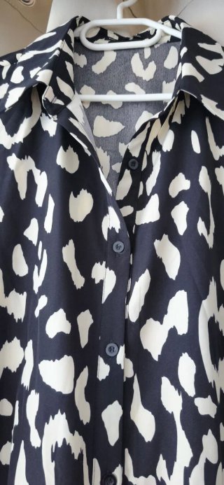 Vestido estampado blanco y negro