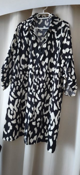 Vestido estampado blanco y negro