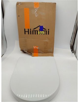Himimi Tapa WC Universal - Asiento para Inodoro - Asiento de Inodoro en Forma de D - Tapas de Water Cierre Suave Lento - Bisagras Aj