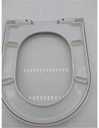 Himimi Tapa WC Universal - Asiento para Inodoro - Asiento de Inodoro en Forma de D - Tapas de Water Cierre Suave Lento - Bisagras Aj