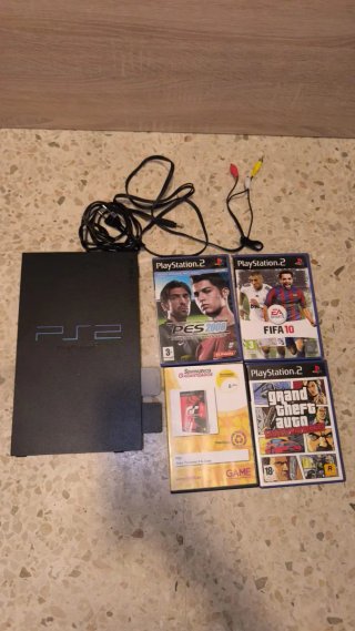 Consola PS2 Negra + 4 Juegos