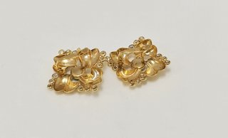 Pendientes Oro 18k Macizo con Zafiro y   circonita