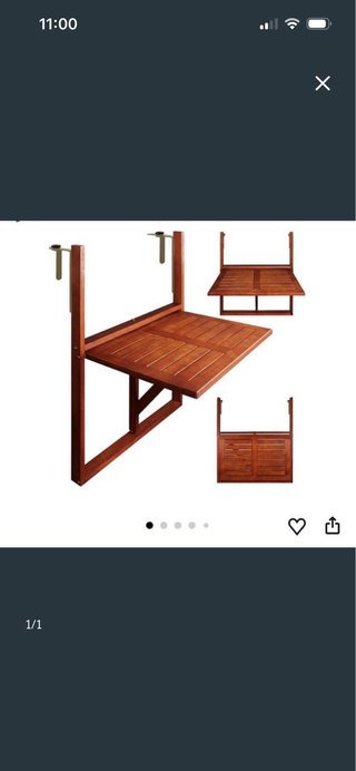 Mesa Balcón Plegable Madera
