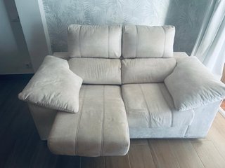 Sofá 2 plazas beige tela