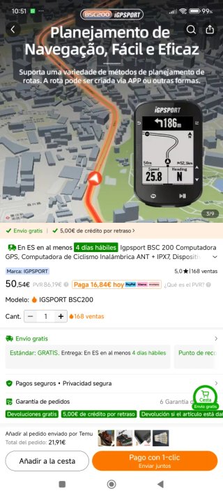 IGPSPORT BSC200 GPS para Bici