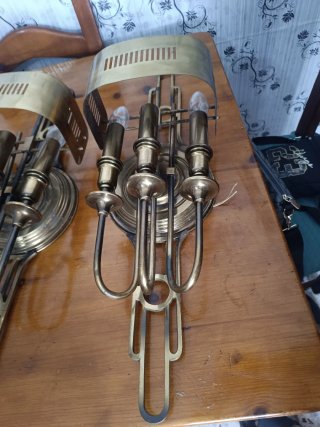 2 Apliques Vintage Metal Dorado